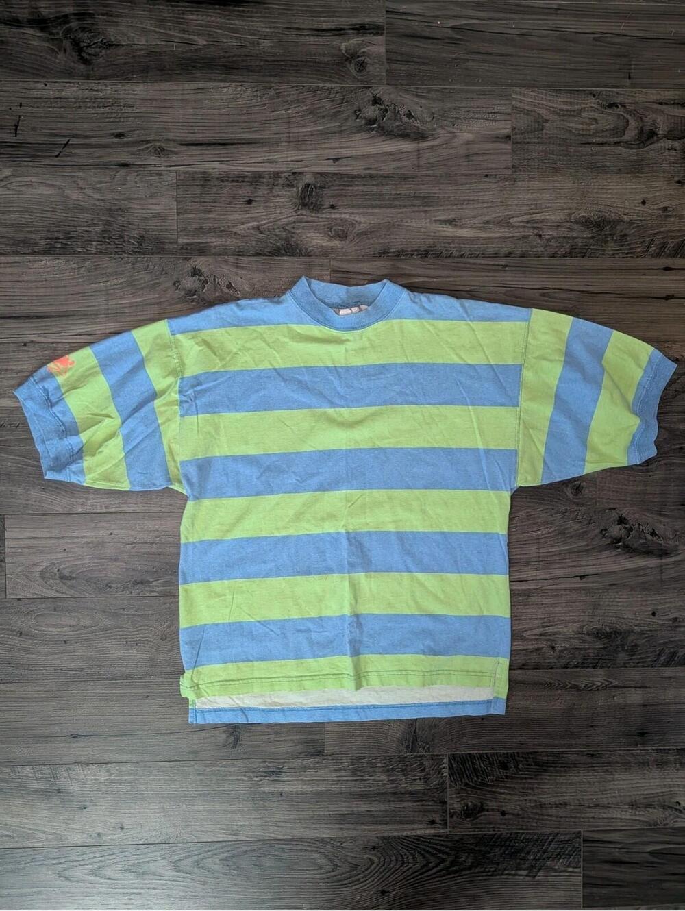 Ocean Pacific OP Green Blue Stripe Shirt Large